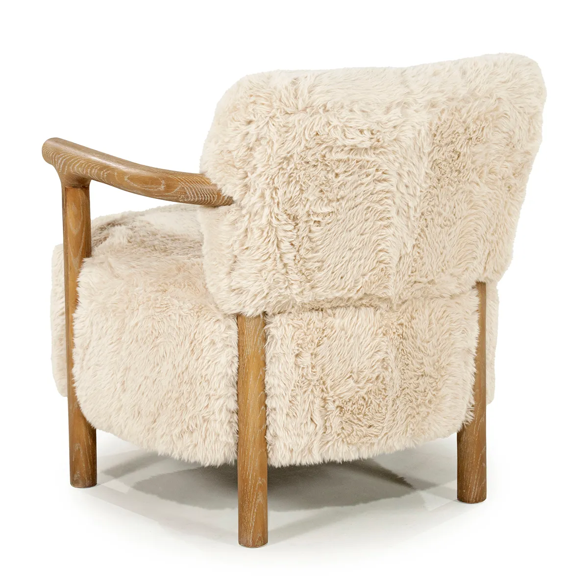 Ash Wood Armchair Glenn Cloud Fur Off White