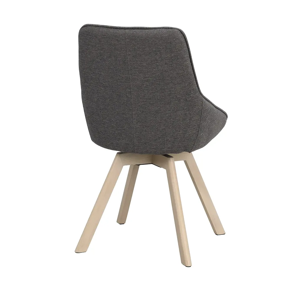 Alison dining chair grey fabric/white pigmented oak legs
