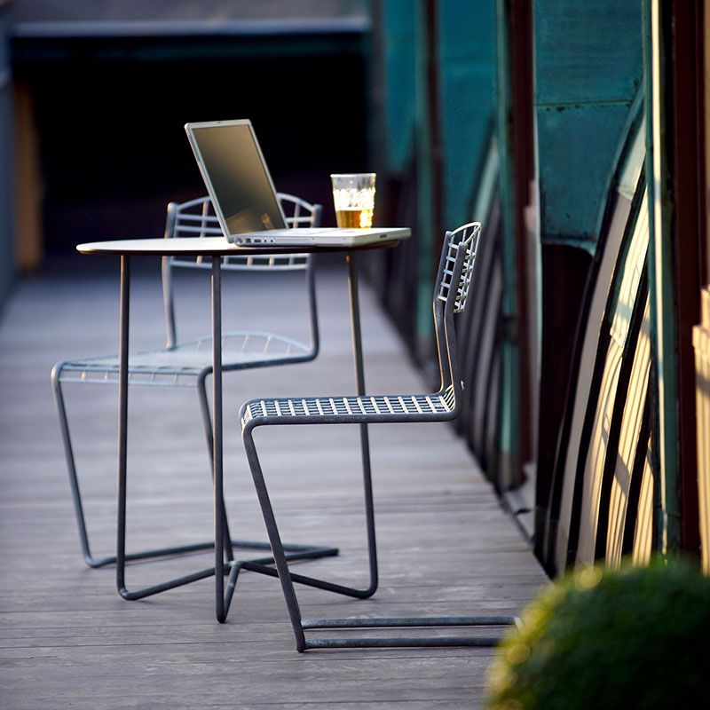 Table High Tech 60 White Laminate / Hot dip galvanised Stand