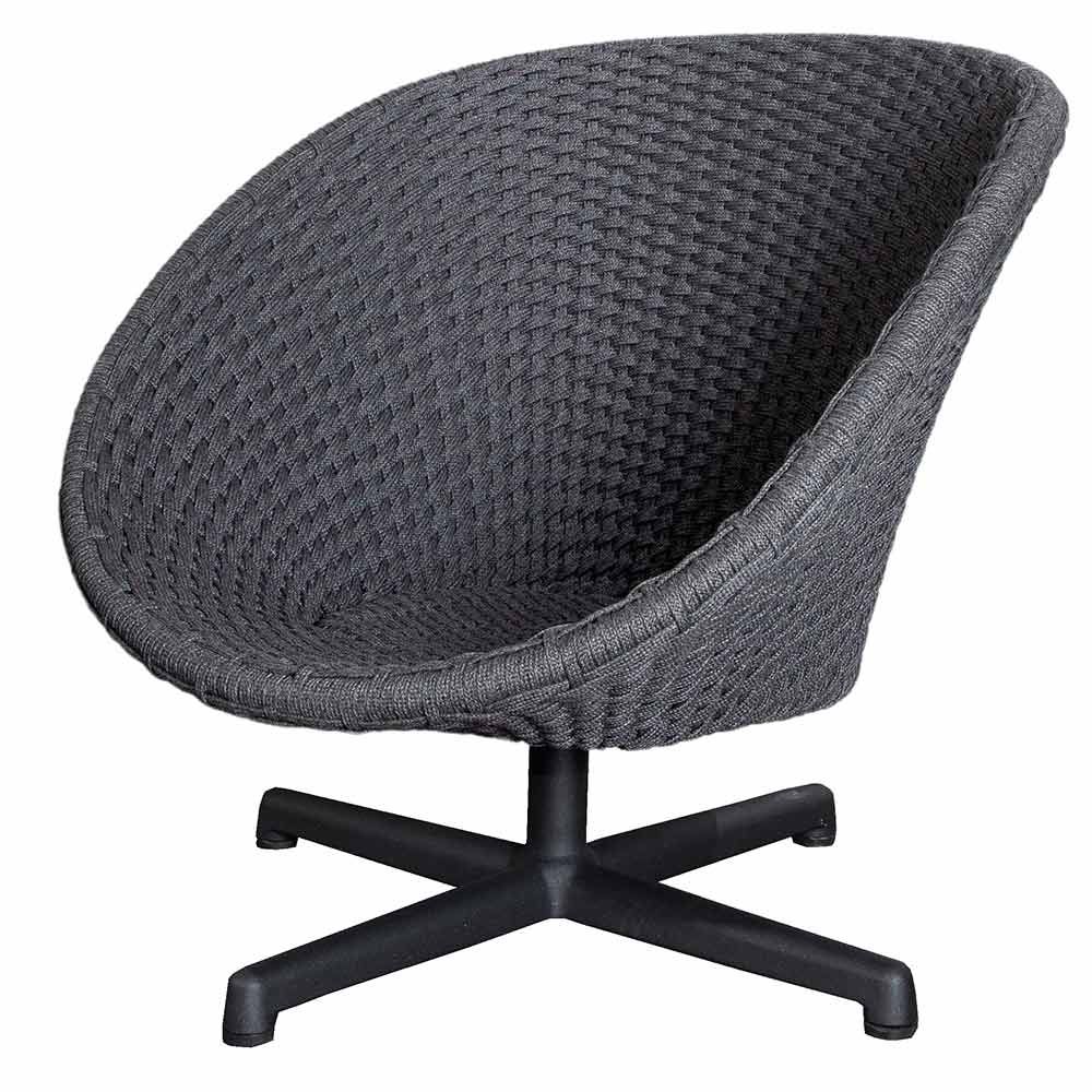 Peacock Lounge Swivel Armchair W/Aluminium Legs