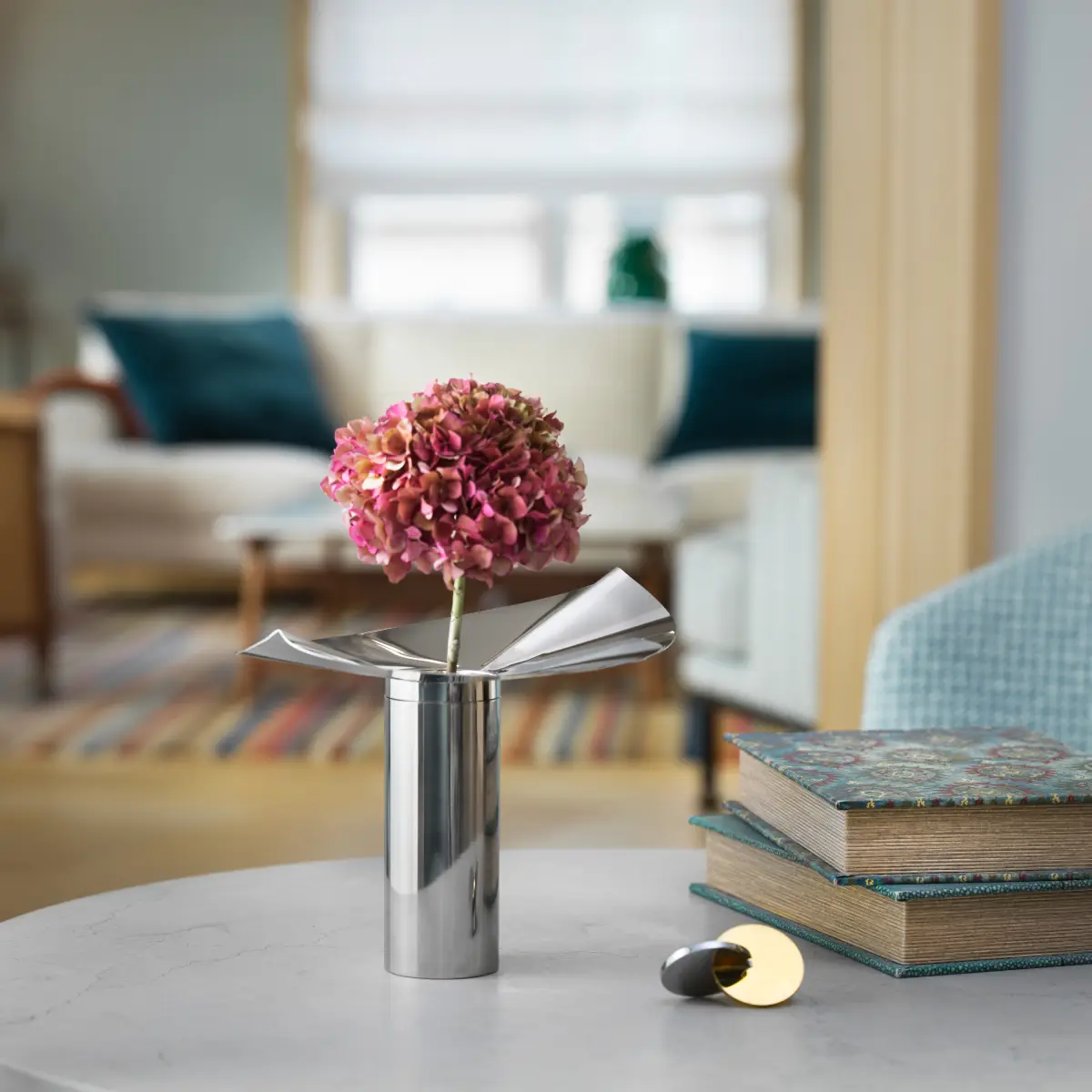 Löv vase/candle holder silver