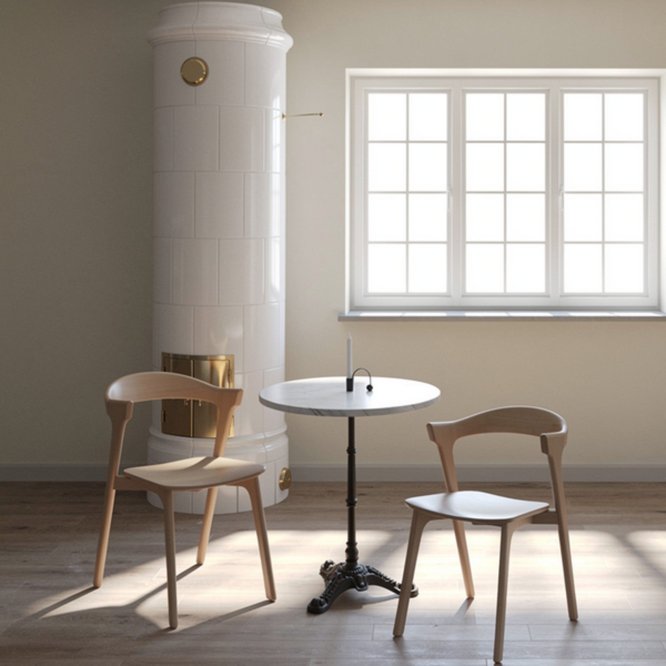 Loire marble table 60 white