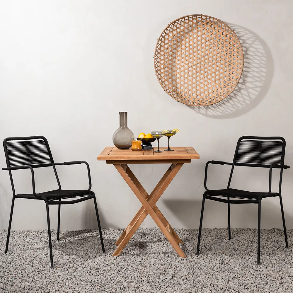 Lindos armchair black 2-pack