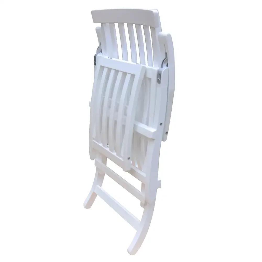 Lobby Deck Chair White incl. tray & rain cover