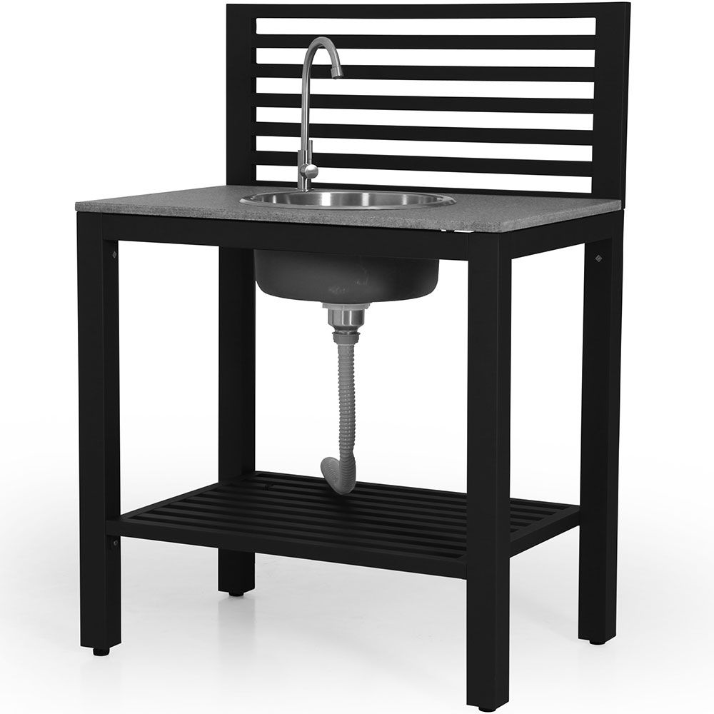 Bellac outdoor kitchen with sink black