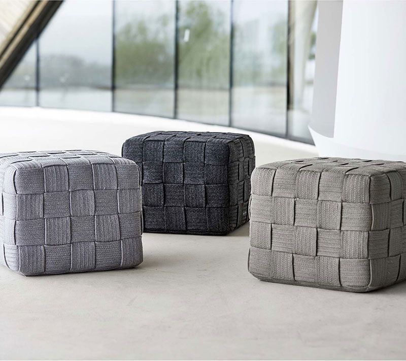 Cube Footstool Light grey
