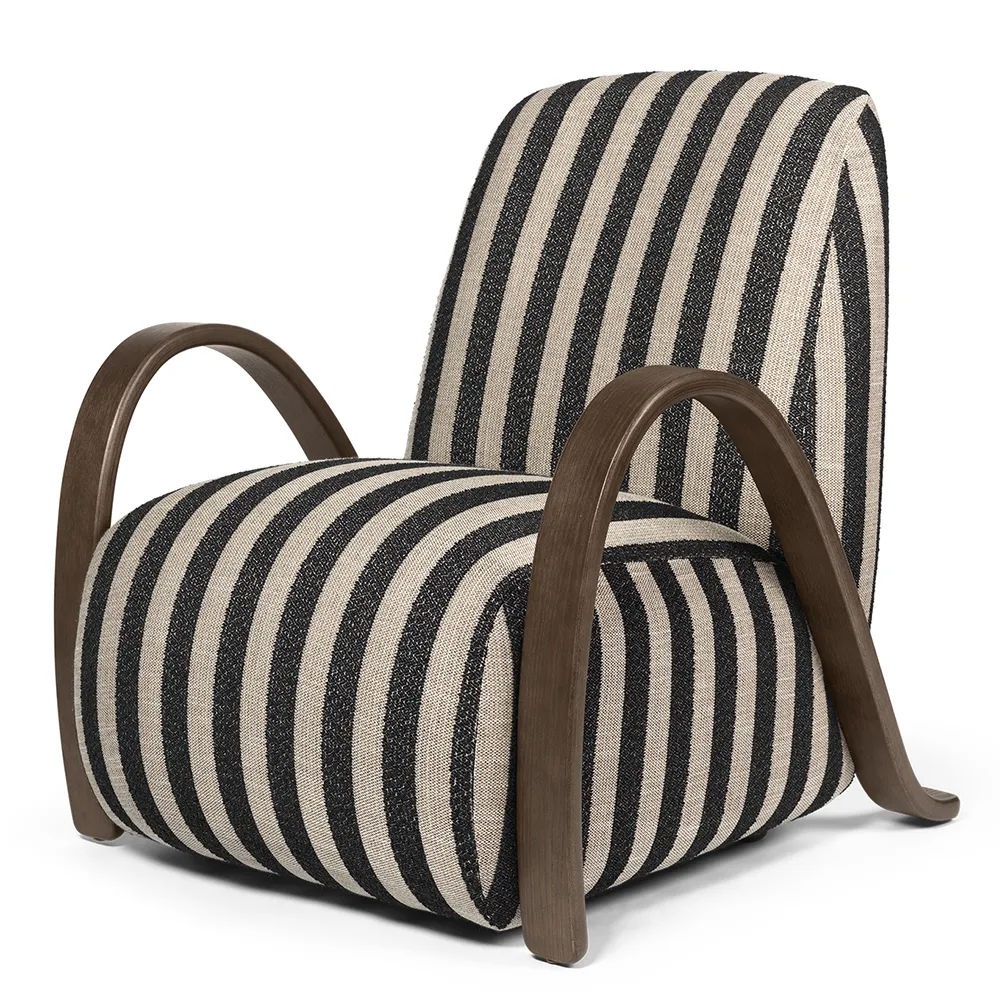 Buur Lounge Chair Louisiana - Dark Stained/Sand Bl