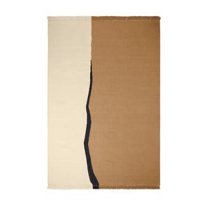 Soil Kelim Rug 200x300 cm- Dark Sand/Off-white