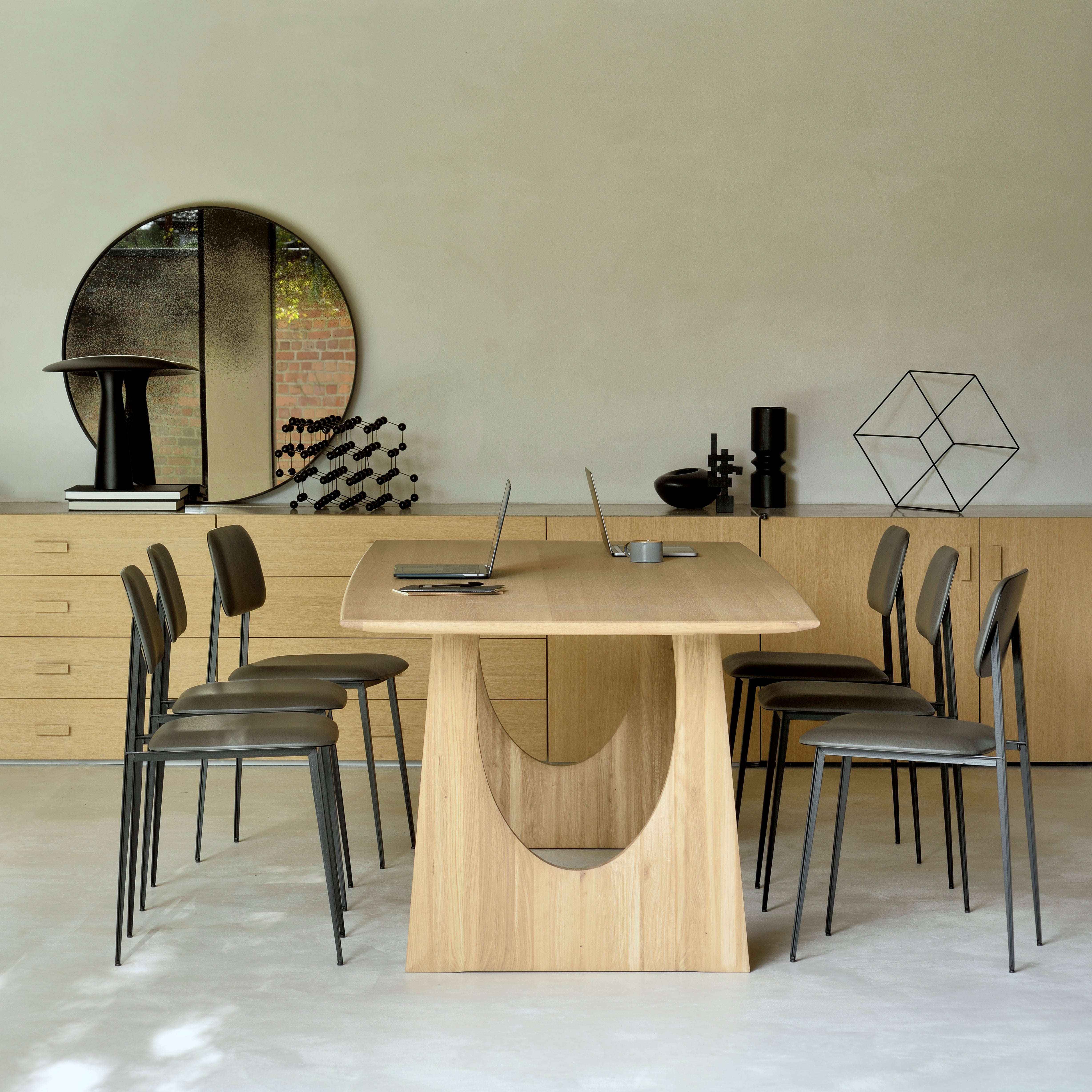 Geometric Dining Table 100x250 cm Oak