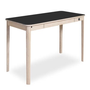 Sm131 Desk Oak White Oil/Black Nano Laminate 115X55X74cm