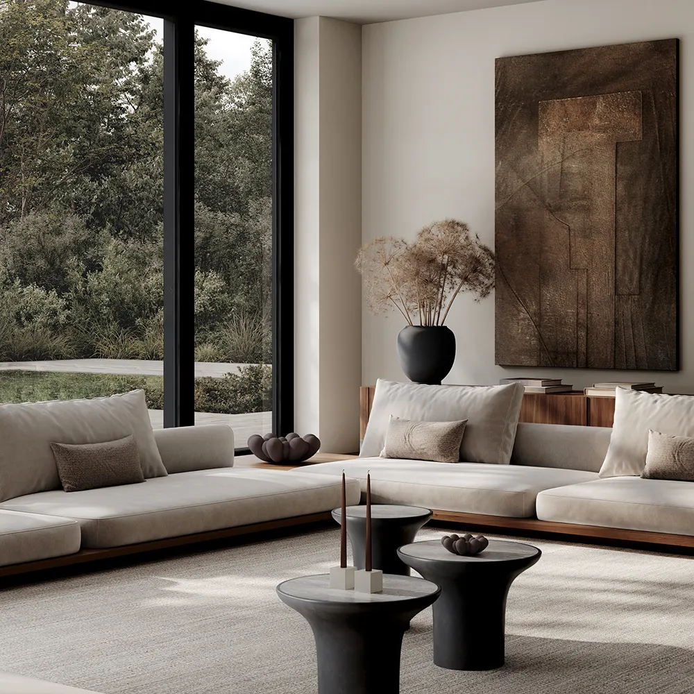 Trumpet Table, Low - Silver Travertine