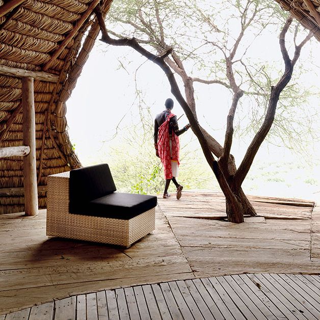 Lounge footstool 110 cm bleach