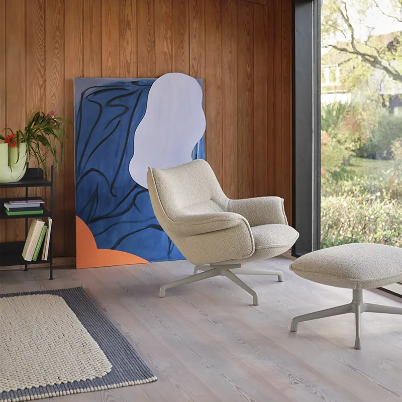 Doze Lounge Chair Low Back Swivel Base - Hearth 7 Grey