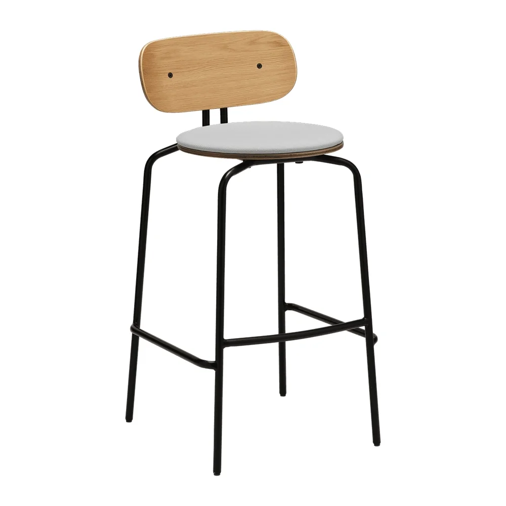 Curious Bar Stool Oak/Black Sterling