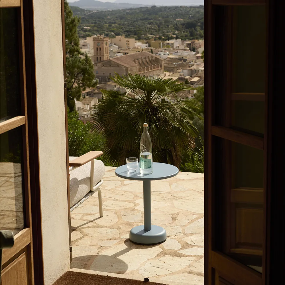 Linear Steel Coffee Table Ø42 cm Grey 