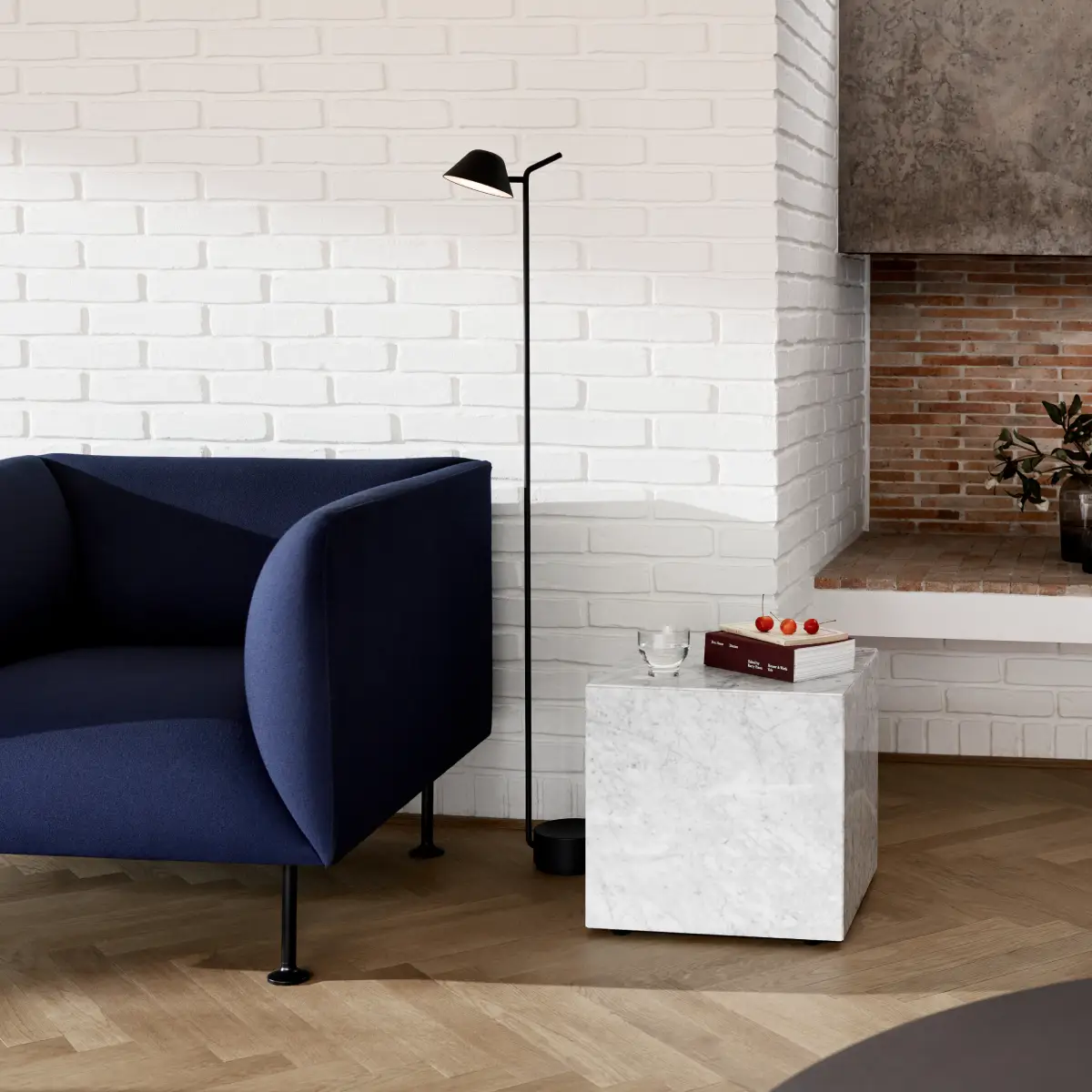 Plinth Table, Carrara Marble