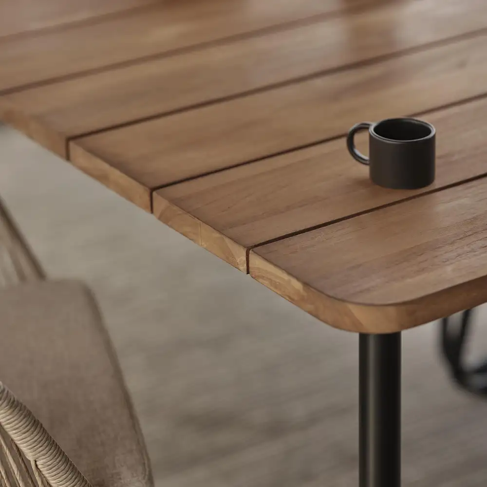 Nolli dining table 90x225 cm black/teak