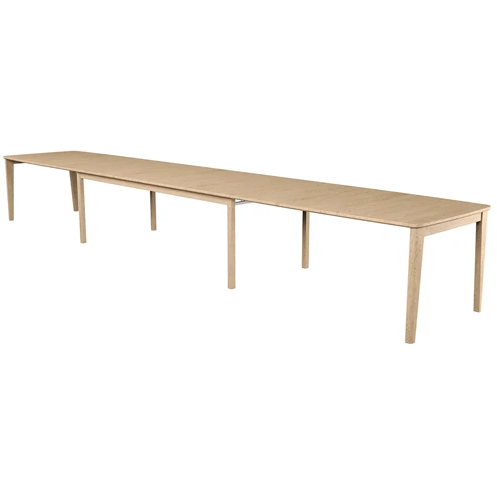 SM108 Dining table 101x238-391/544 cm Solid Oak White oiled