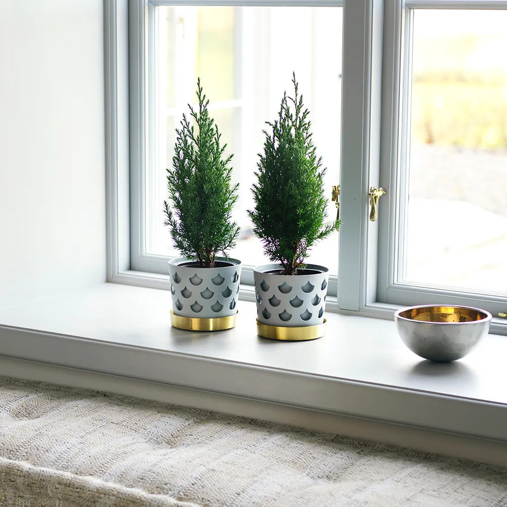 Trio Drop Small Tray in Grey Brass
