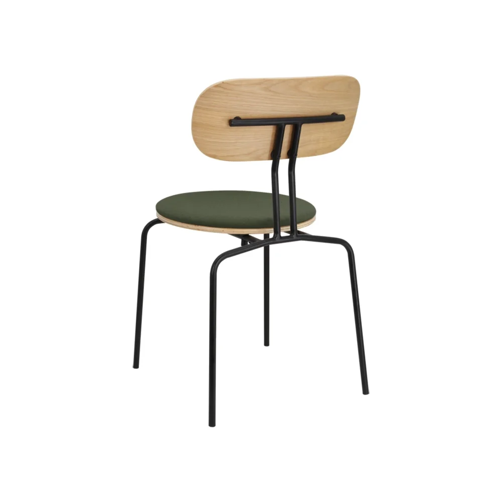 Curious Dining Chair Oak/Black Metal Racing Green