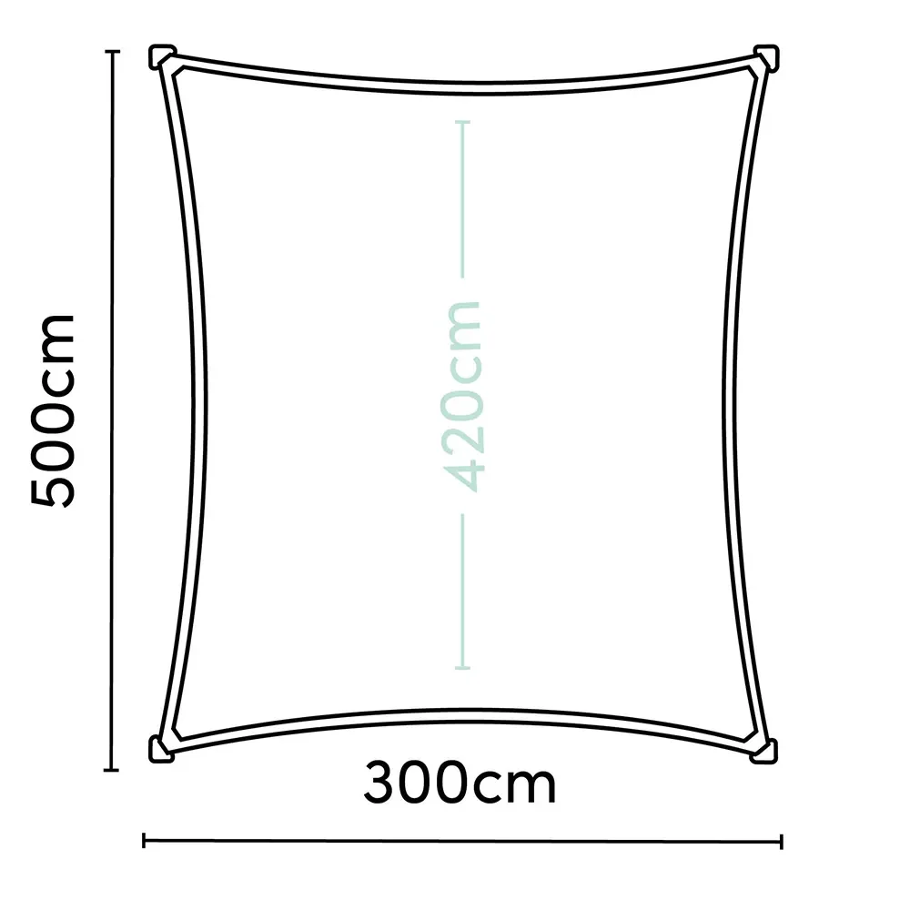 Coolfit Shade sail rectangle 500x300 cm Beige