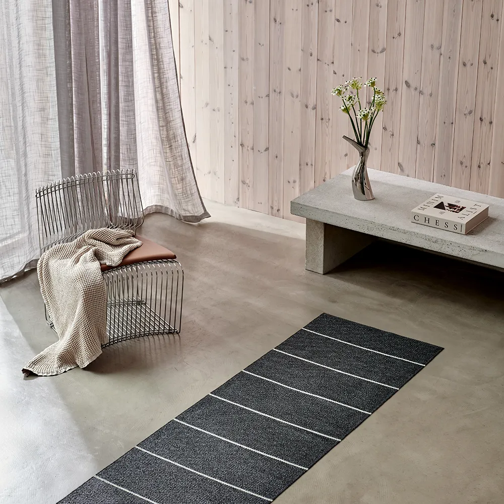 Lea rug Black/Misty Mint/Vanilla 70 x 225 cm