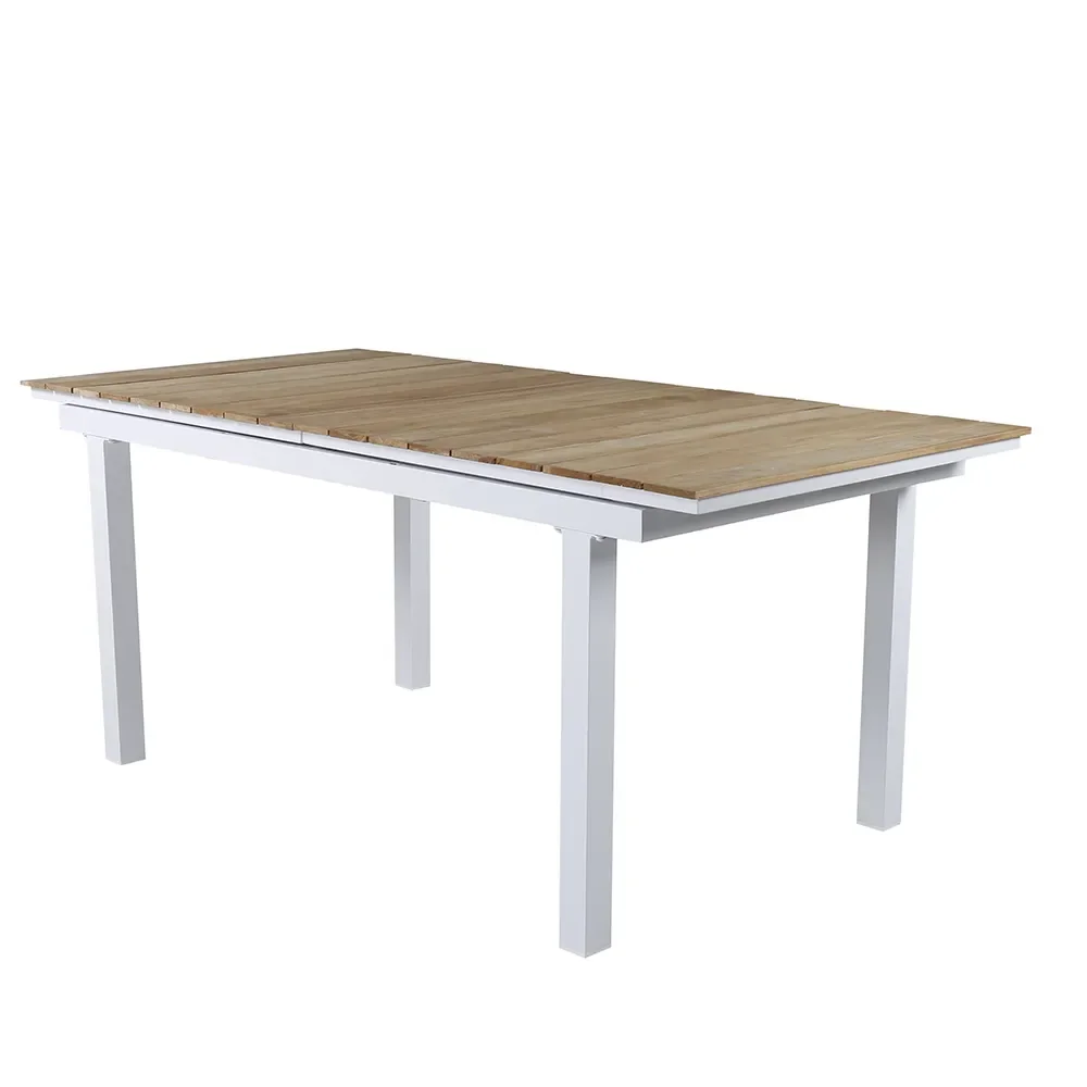 Mexico Dining Table 90x160-240 cm White/Teak