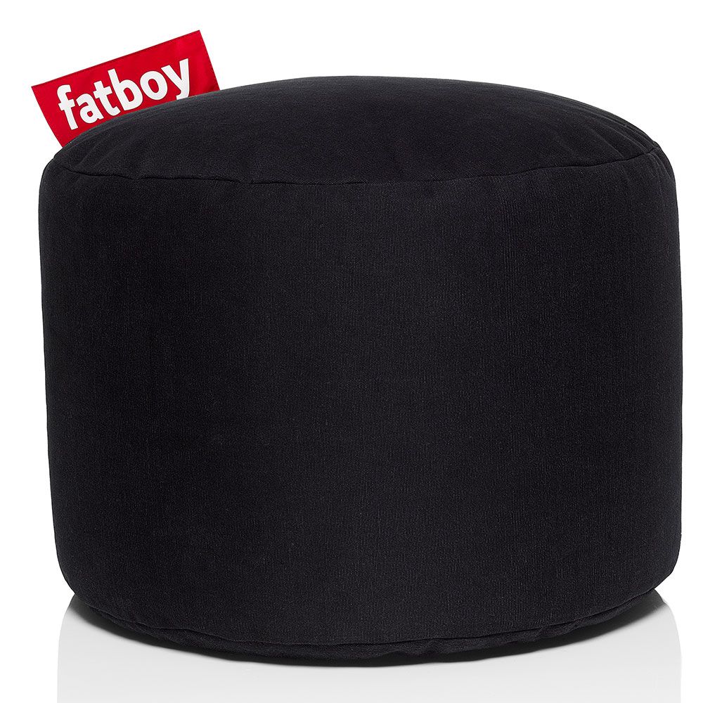 Point stonewashed pouf black