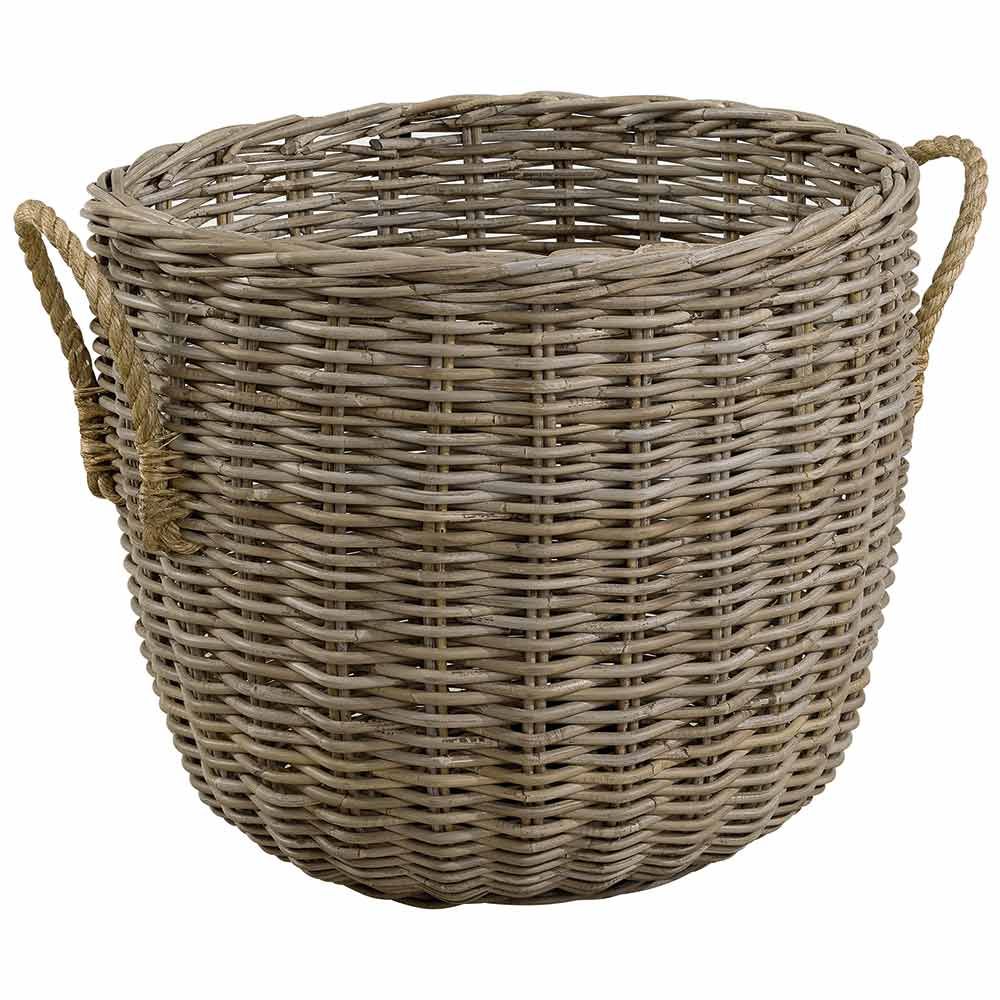 Storage Basket Round In Rattan