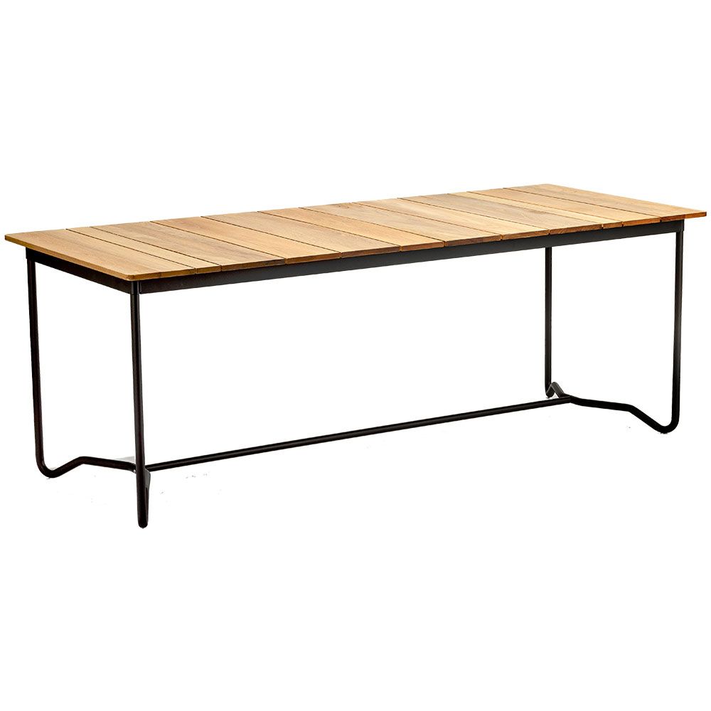 Grinda Table 85X200Cm Black / Teak