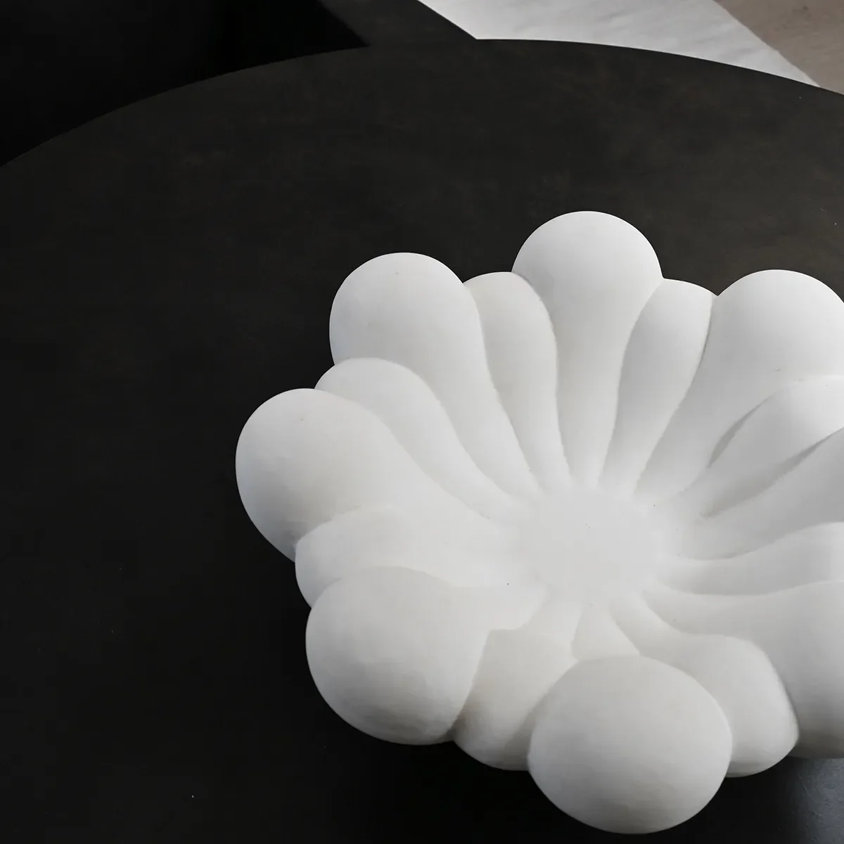 Handmade Decorative Bowl Bloom Bone White Ø 44 cm