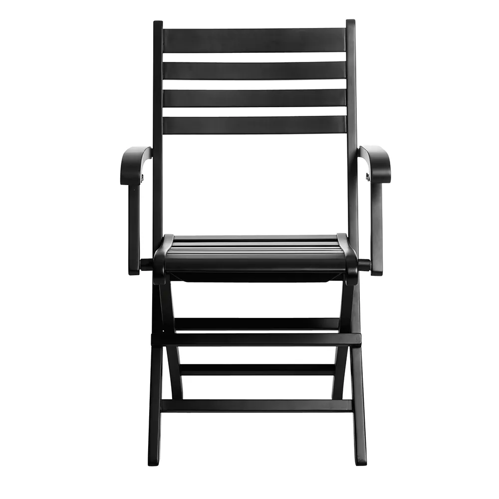 York folding armchair black