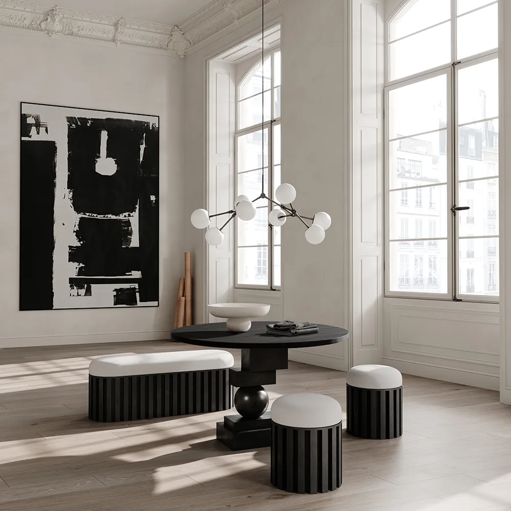 Artist Dining Table, Ø120 - Coffee Black Oak