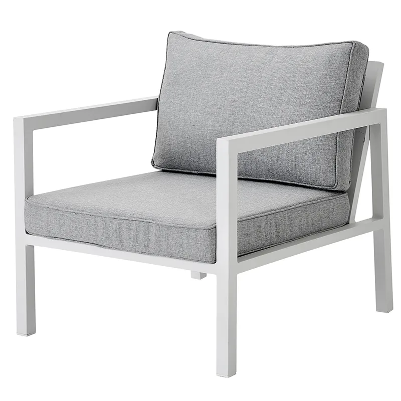 Belfort armchair   including cushions white / Peral Grey
