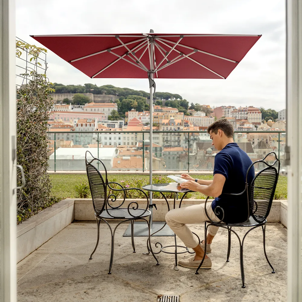 Fortino Riviera 200x200 cm parasol alu Cat.2 158 Off white