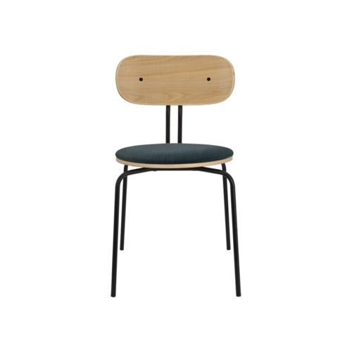 Curious Dining Chair Oak/Black Metal Quantum Blue