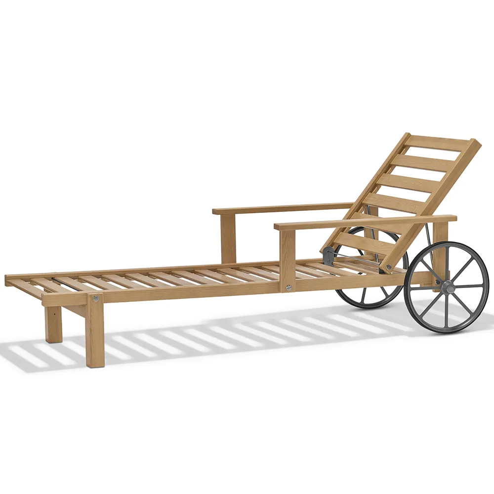 Sunbed With Armrest Teak