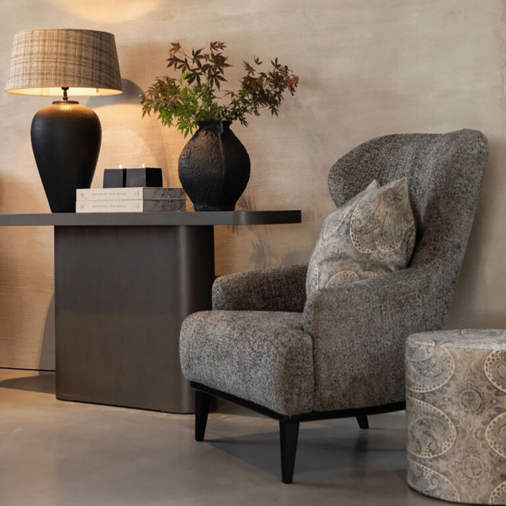 Toulouse fabric armchair-Vega wood