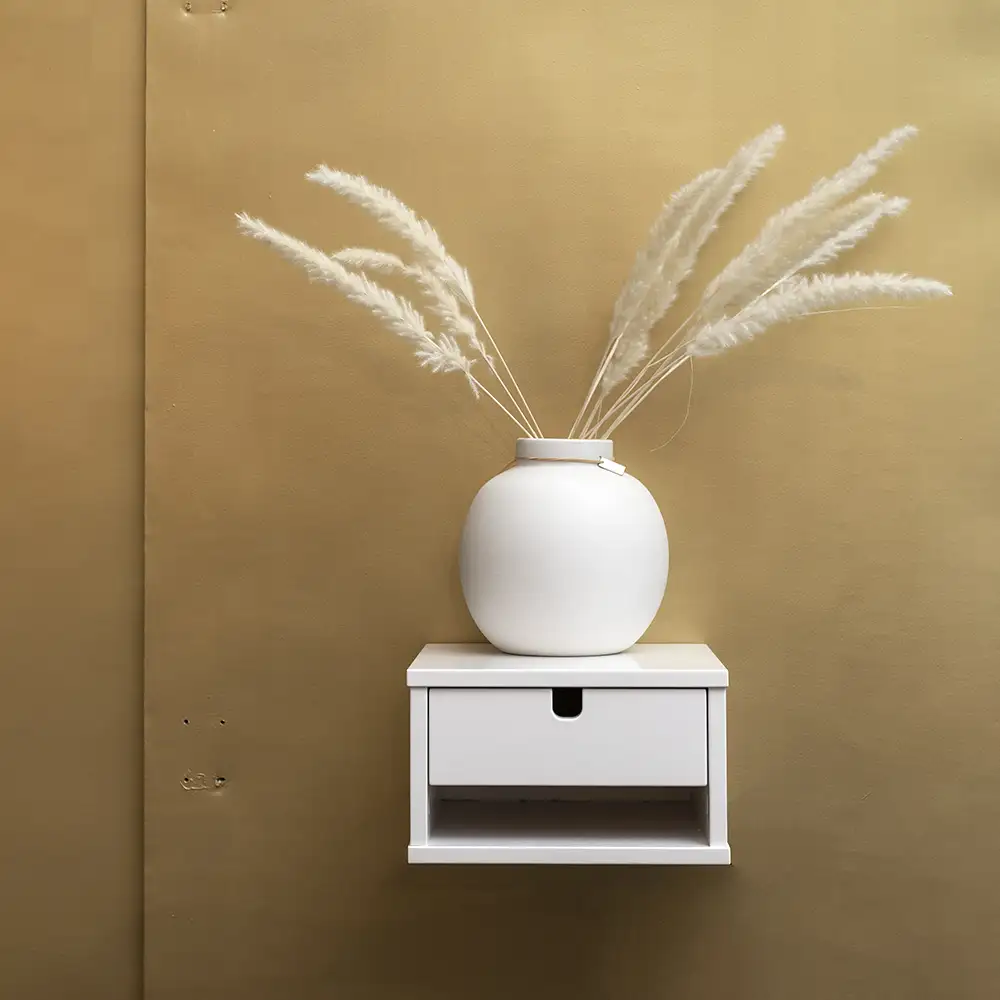 Klinte Wall-mounted bedside table white