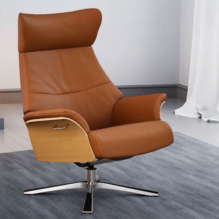 Air armchair Leather 58 Quattro aluminium base