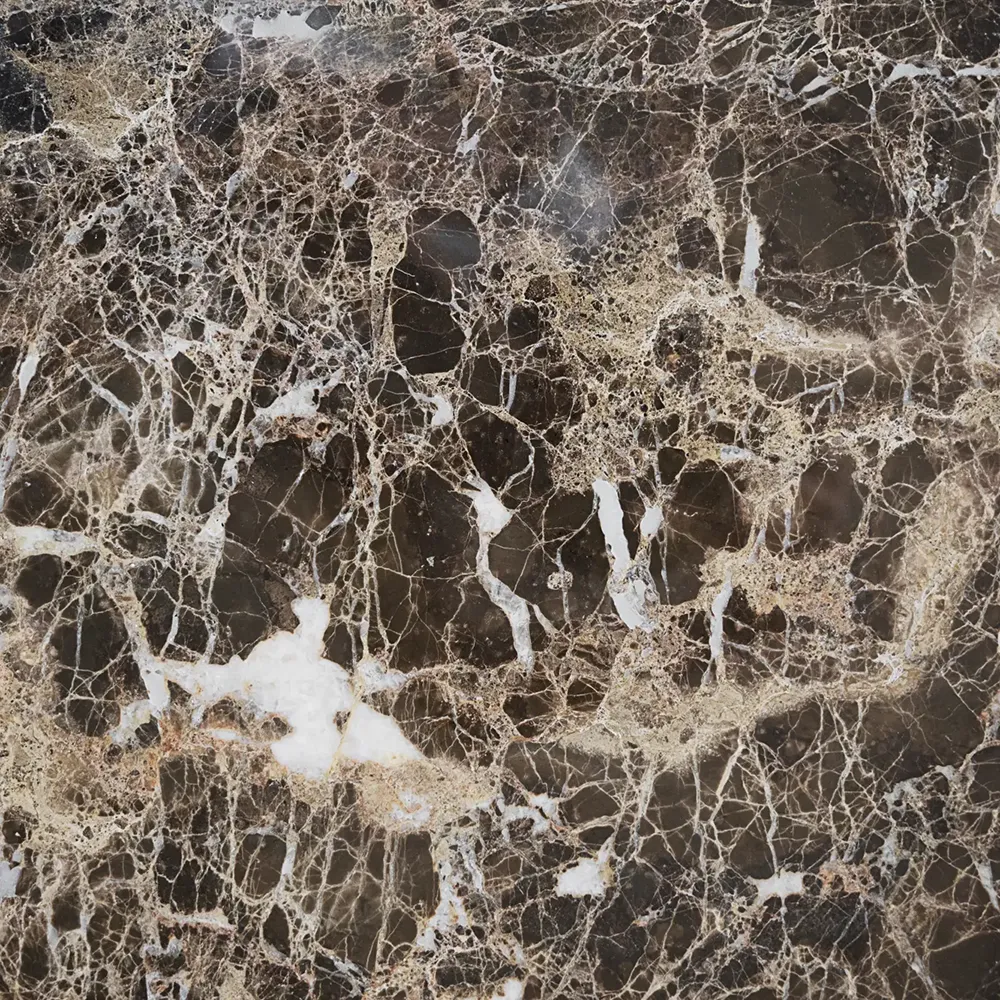 Brooksville coffee table 90x90 cm brown marble/white pigmented oak