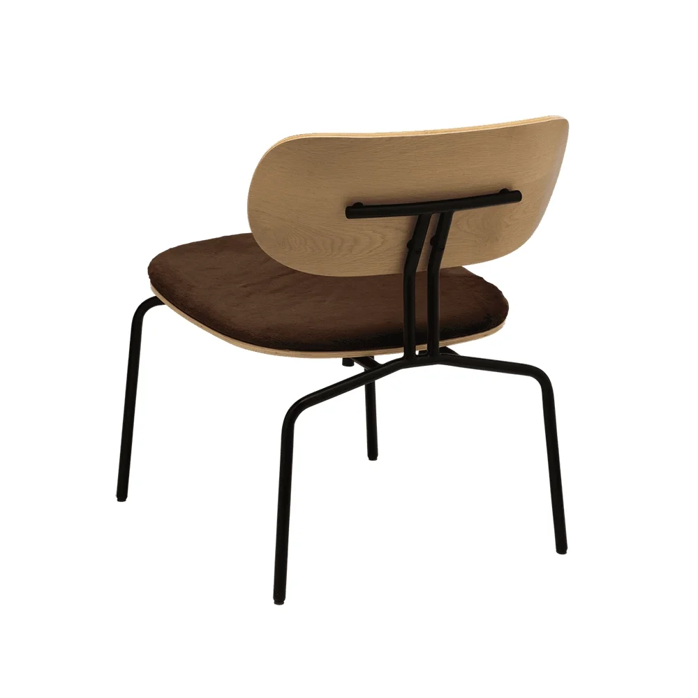 Curious Lounge Chair Oak/Black Teddy Brown