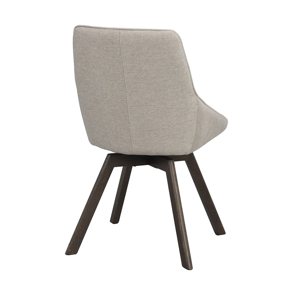 Alison dining chair beige fabric/brown oak legs