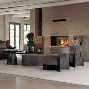 Porto fabric armchair-Vega wood