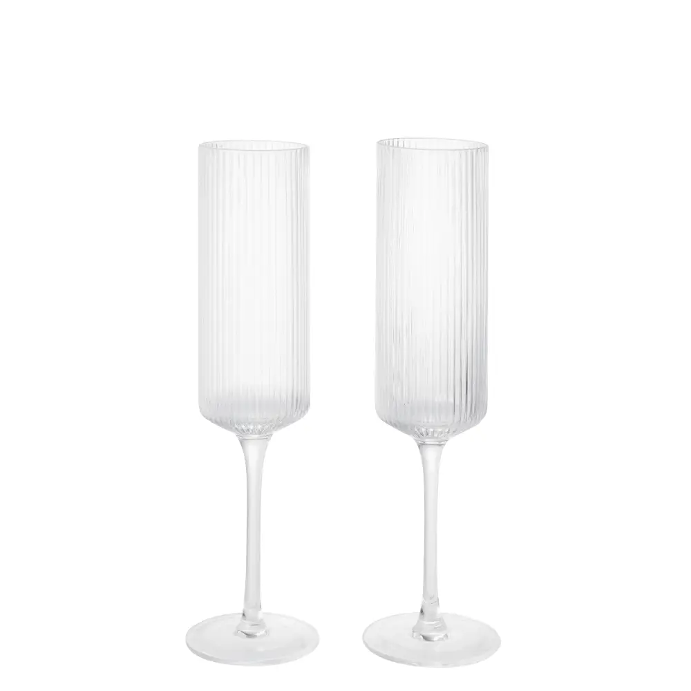 Champagne Glass 2-pack Ripple Clear