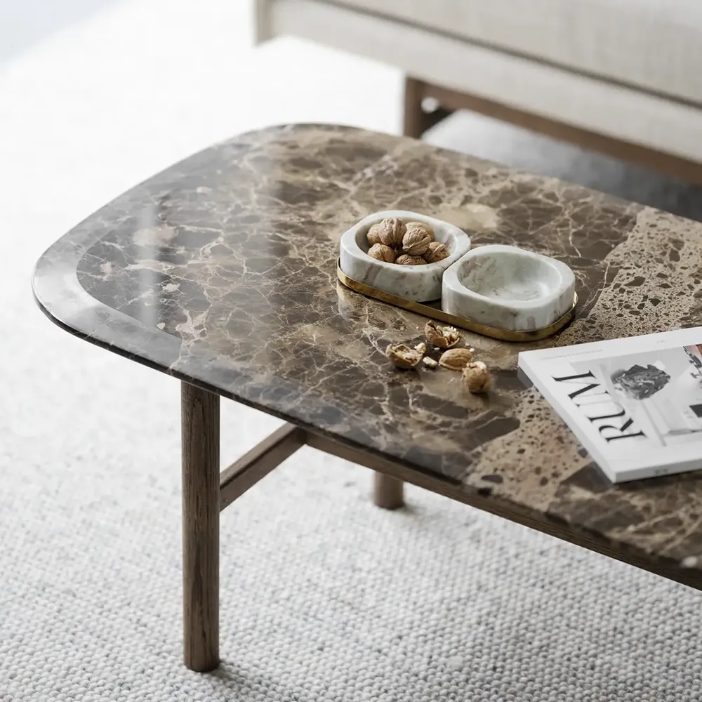 Hammond coffee table 135x62cm brown marble