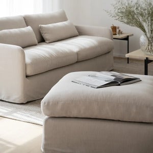 Peyton footstool fabric Ursula beige