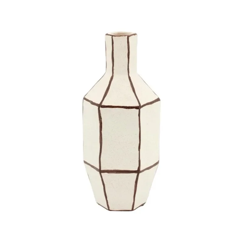 Facet 1 14,5x13x33 cm Earthenware Off white