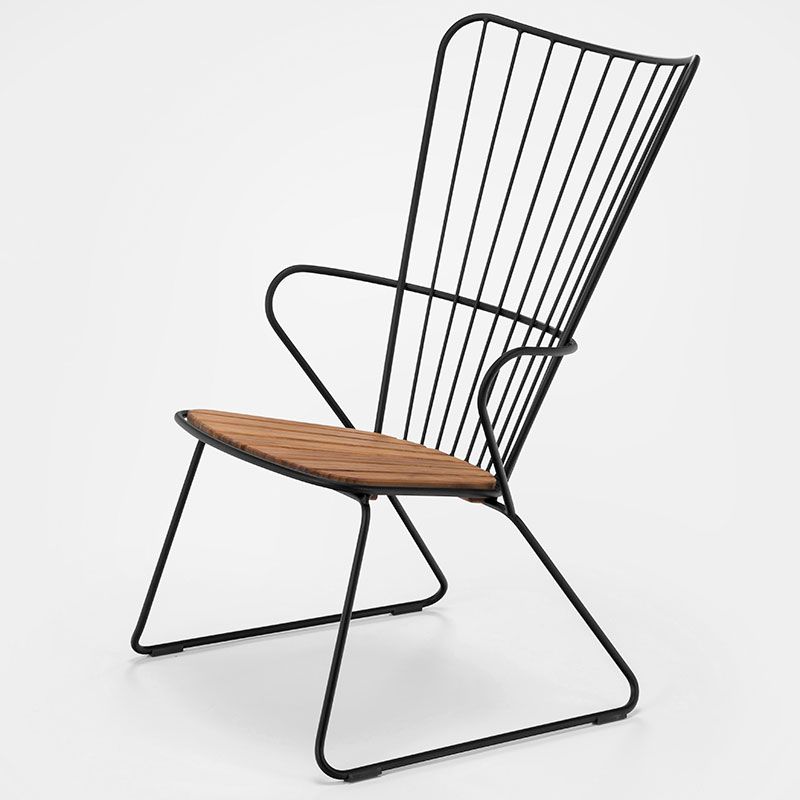 Paon lounge chair black steel