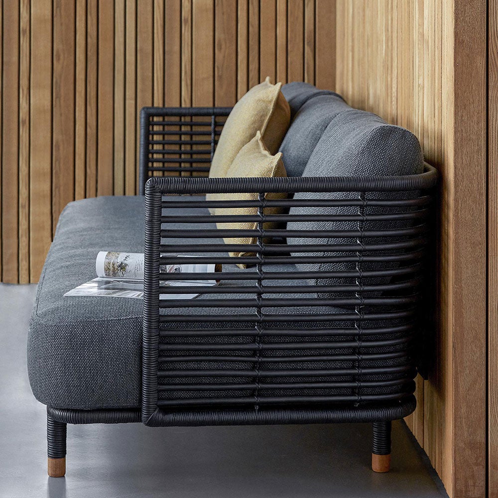 Sense Black wicker sofa